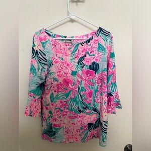 Lilly Pulitzer Floral Top, Size M